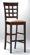 Rich Cappuccino Barstool with Wheat Back