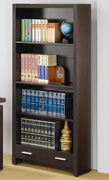 Contemporary Dark Cappuccino Bookcase