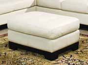 Tufton Ivory All Leather Ottoman