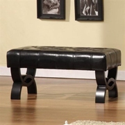 Central Park Tufted Ottoman Black