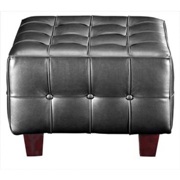 Button Ottoman Black