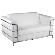 Leonardo Loveseat White-Chrome