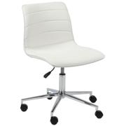 Ashton Office Chair-White-Chrome