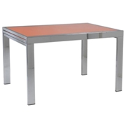 Duo Rectangular Table-Orange Glass-Chrome