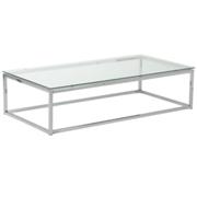 Sandor Coffee Table-Clear-Chrome