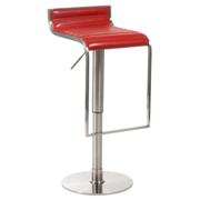 Foretta Adjustable Bar-Counter Stool Red-Satin Nickel