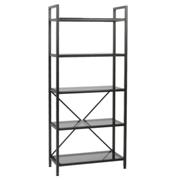 Maeko 5-Shelf Unit-Graphite Black-Smoked