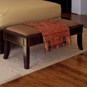 Metropolitan Bedroom Bench-Rich Espresso Antique Gold Crackle