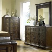 2 piece Villa Madrid Dresser-Dark Walnut