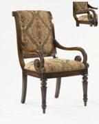 Decorator Longstaffe Arm Chair with Shimmer Damask Gold Black Fabric