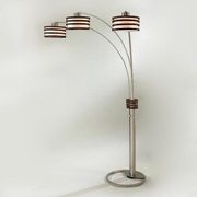 3 Light Kobe Arc Floor Lamp-Brushed Nickel