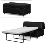 Glendale Ottoman-Black Faux Leather