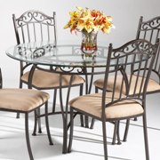 Wrought Glass Top Dining Table