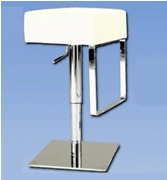 White Adjustable Height Swivel Stool