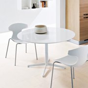 Jasper Round Dining Table-White-White Glass