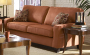 Newbury Coral Red Microfiber Sofa