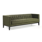 Roxbury Tufted Sofa Full Length Couch Green