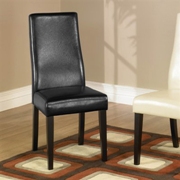 Bycast Leather Side Set Dining Chair Black