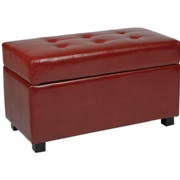 Metro Storage Chest Ottoman Crimson Red