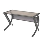 Horizon Corner Return Desk Black with Bronze Glass