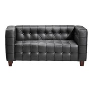 Button Love Seat Black