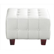 Button Ottoman White