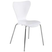 Tessa Stacking Chair-White-Chrome