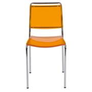 Safina Stacking Chair-Orange-Chrome