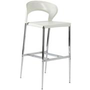 Moira Leather Barstool-White-Chrome