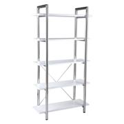 Ledah Leather-Shelf Unit - White Chrome