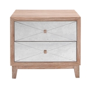 Carlyle Two Drawer Nightstand-Cerused White