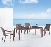 ESF Brown Patio Dining Set-Dining Table and 4 Chair