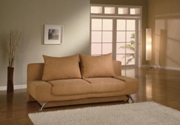 Modern Beige Micro Fiber Sofabed With Storage