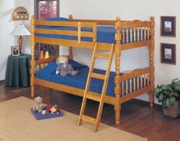 Homestead Honey Oak Twin  Twin Conventible Wooden Bunk Bed