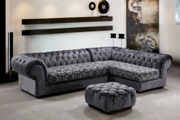 Metropolitan Micro Fiber Sectional Sofa & Ottoman