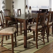 Rhythm Counter Height Dining Table-Medium Brown Walnut