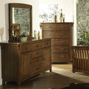 2 piece Craftsman Dresser-Medium Brown Oak