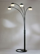 4 Light Konico Arc Floor Lamp-Dark Brown