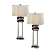 2 Light Kobe Table Lamp-Brushed Nickel-2 Pack