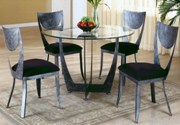 Claire Round Glass Casual Dining Room Set