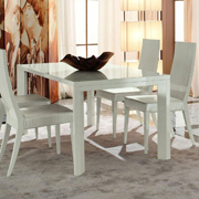 Nightfly White Rectangular Table With Extensions