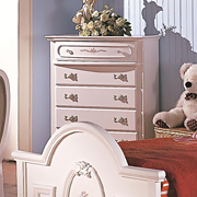 Accent Cabinets White Chest of Drawers with Ribbon