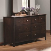 Tia 6 Drawer Dresser with Brushed Nickel Hardware