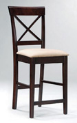 Rich Cappuccino Counter Height Stool with Cross Back