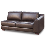 Right Facing One Armed All Leather Tufted Seat Sofa