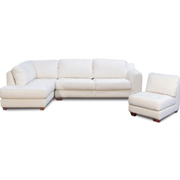 Zen Collection Left Facing Chaise Sectional with Armless Chair