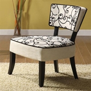 Ashbury Club Upholstered Chair Black-White