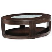 Ino Wood & Glass Oval Cocktail Table