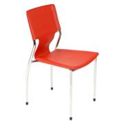 Tobago Stacking Chair-Red-Chrome