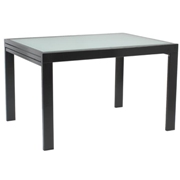 Duo Rectangular Table-Frosted Glass-Black